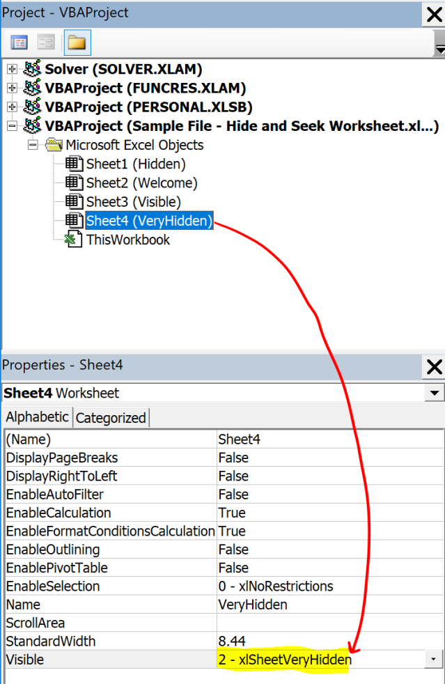 Excel Tip - Hide and Seek Worksheet4.4