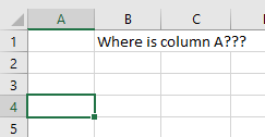 Excel Tip - unhide column A